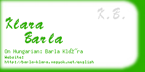 klara barla business card